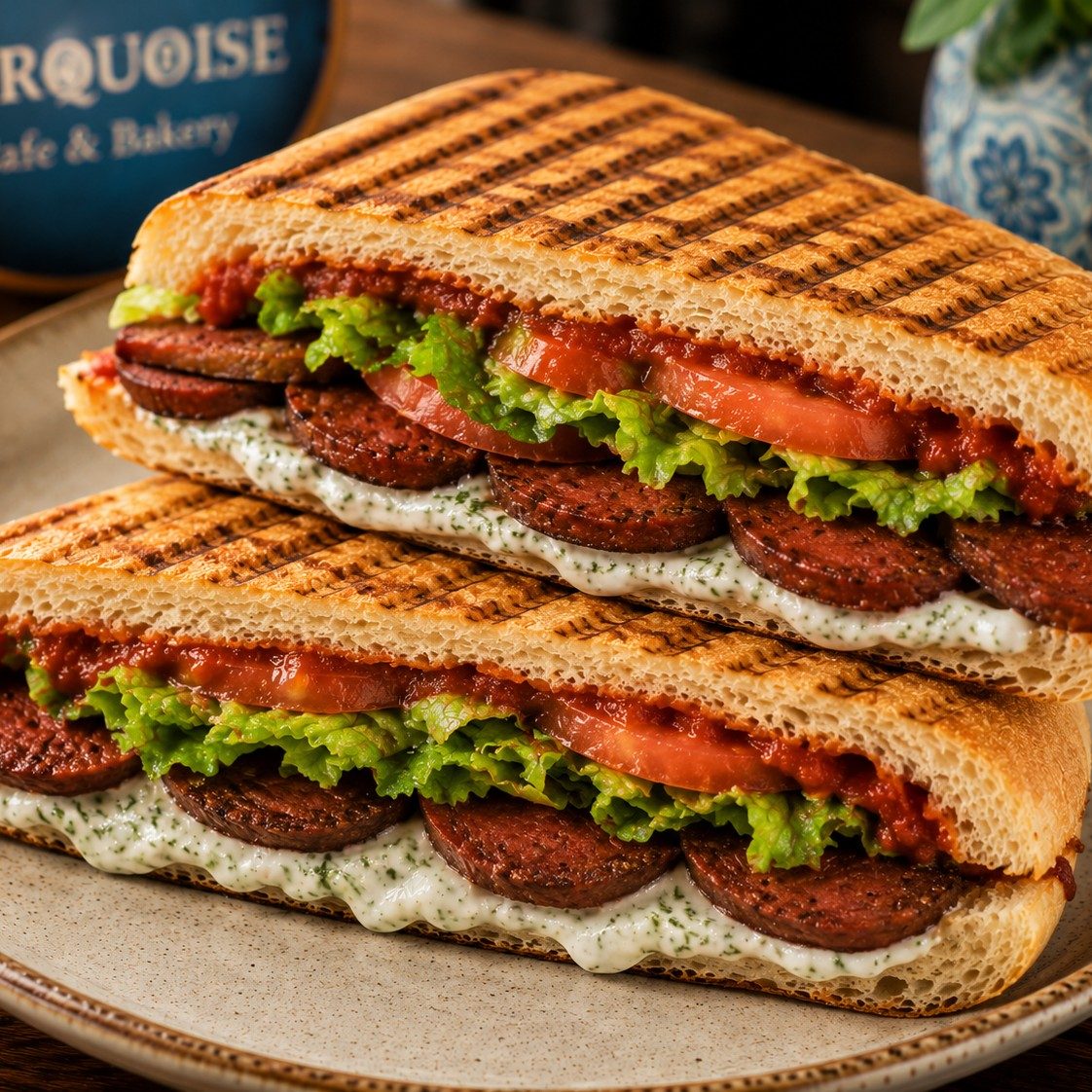 Turkish Sausage Panini.